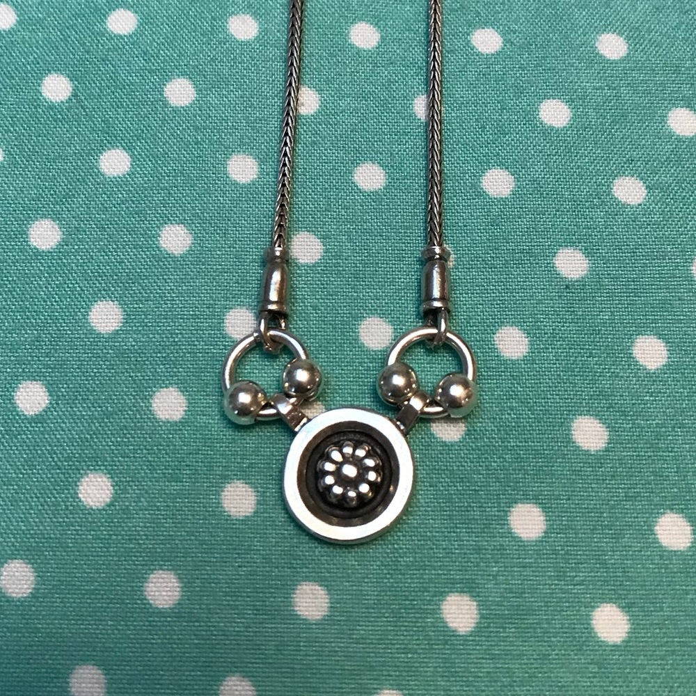 Unique Sterling Silver Flower Necklace